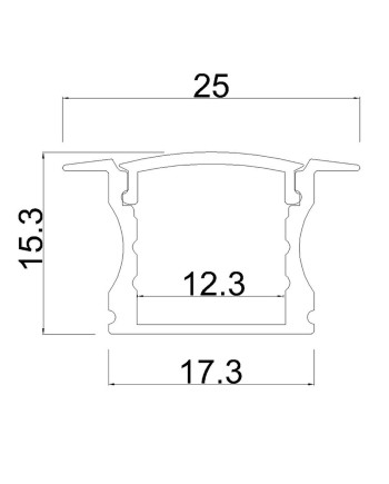 PERFIL ALUMINIO EMP. 2000*17.3*15,3mm